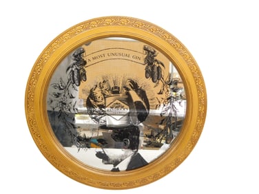 Hendrick's Gin Framed Round Bar Mirror 18"