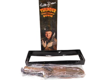 Turtle Man Thunder Stunt Double Bowie Knife with Sheath New in Box 15 1/2" Total Length