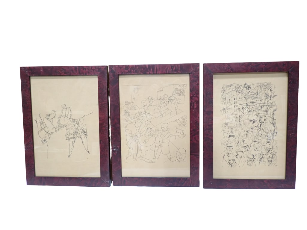 George Grosz (German, 1893-1959) Three Photolithograph Plates From Ecce Homo, 1922-23. Nacht plates (1 of 9)