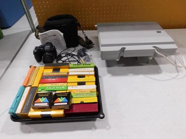 Sony Cabinet Mount CD Player / Radio, plus Fuji Digital Camera, plus some slides
