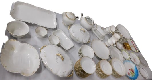 Large China lot and other dishes. includes Haviland & Co Limoges, Dresden, Pickard, Royal Albert, et