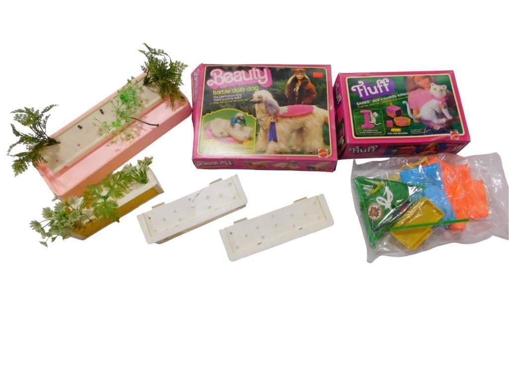 Barbie Lot etc. Including Beauty - Barbie's Dog, and Fluff - Barbie's Kitten: Barbie Lot etc. Including Beauty - Barbie's Dog, and Fluff - Barbie's Kitten All pictures are considered part of the description and should be examined carefully by bidders. Live Auctioneers i