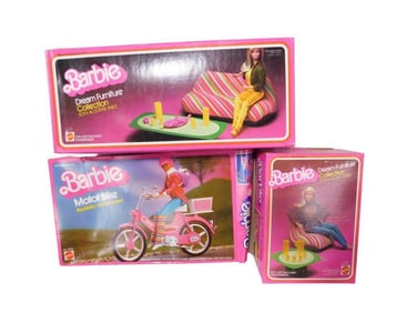 Mattel Barbie Lot including Dream Furniture Collection, Motor Bike, Chair & End Table, Sofa & Coffee