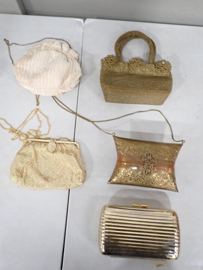 Lot of assorted purses including brass and copper pillow purse, etc. (1 of 7)