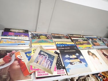Large Lot of assorted Vinyl Record Albums and some CDs including Streisand, Jan & Dean, Moody Blues,