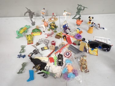 Toy Lot including Sports Figurines, Military, Action Figures, Fat Albert, TMNT, Walt Disney, etc.