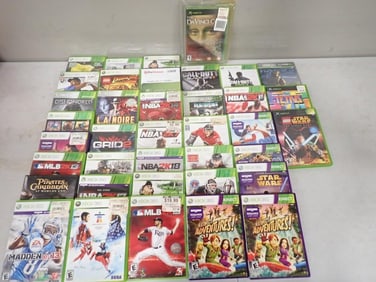 Large Lot of XBox 360 Video Games including Star Wars, Tetris, NBA, MLB, NHL, Pirates of the Caribbe