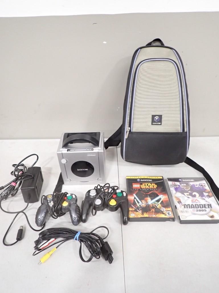 Nintendo Gamecube Lot including System, controllers, Bag, Lego Star Wars, Madden 2005 - Untested (1 of 10)