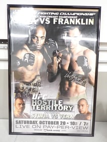 Silva Vs. Franklin Framed Autographed Poster - No COA 41x28"