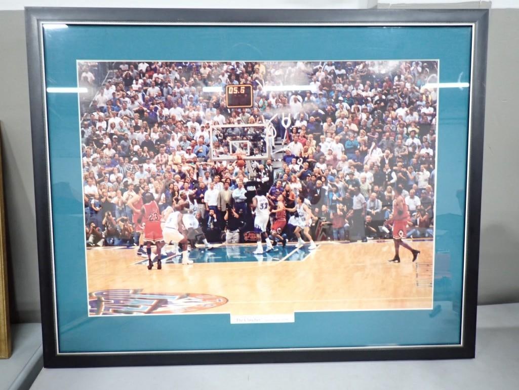Framed Chicago Bulls "The Clincher" Final Shot Game 6 from 1998. Michael Jordan (1 of 5)