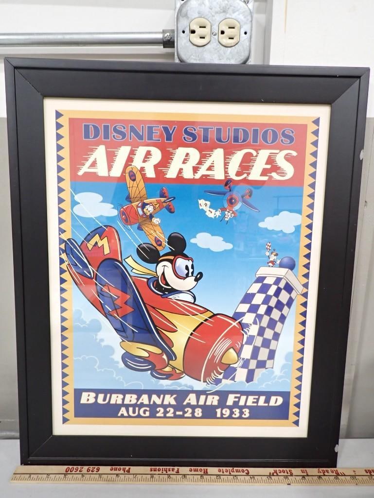 Framed Walt Disney Studios Mickey Mouse Air Races Burbank Air Field Print - Roughly 24x19" (1 of 5)