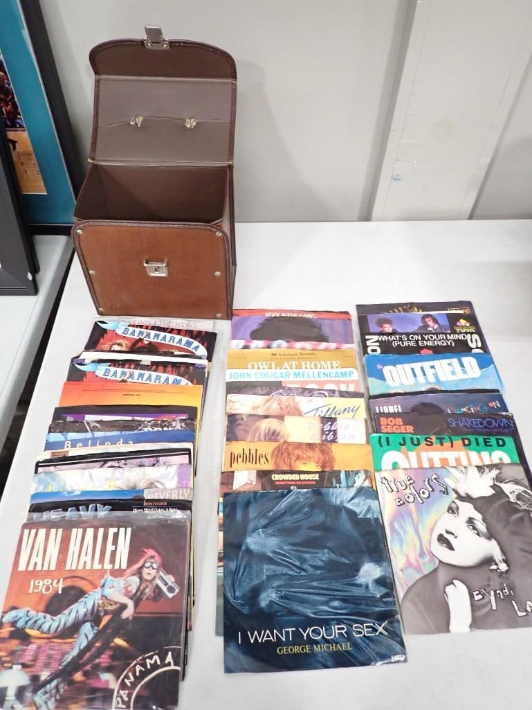 Lot of Vinyl 45 RPM Records including Van Halen, Crowded House, Mellencamp, Bananarama, Cyndi Lauper (1 of 6)