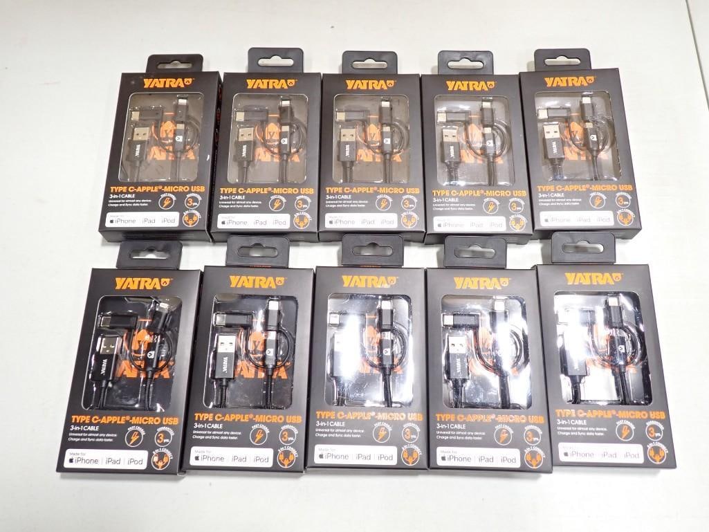 10 Yatra Type C Apple Micro USB 3-in-1 Cables New in Package (1 of 4)