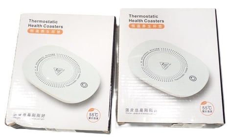 2 USB Mug Warmers Thermostatic Health Coasters