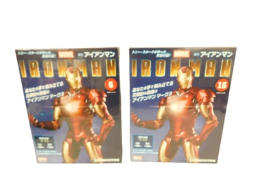 Pair of Deagostini Marvel Iron Man Japanese Model Kits #6 and #16