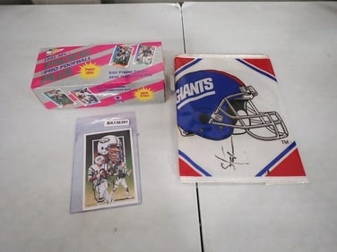 Sports Lot including 1991 Pacific Pro Football Card Set, Joe Namath Post Card with a Sig.- No COA,