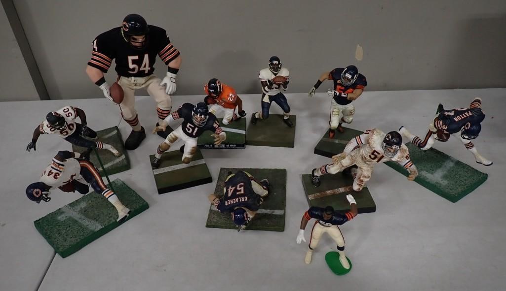 Lot of assorted Chicago Bears Figurines including Urlacher, Butkus, Payton, Singletary, etc (1 of 6)