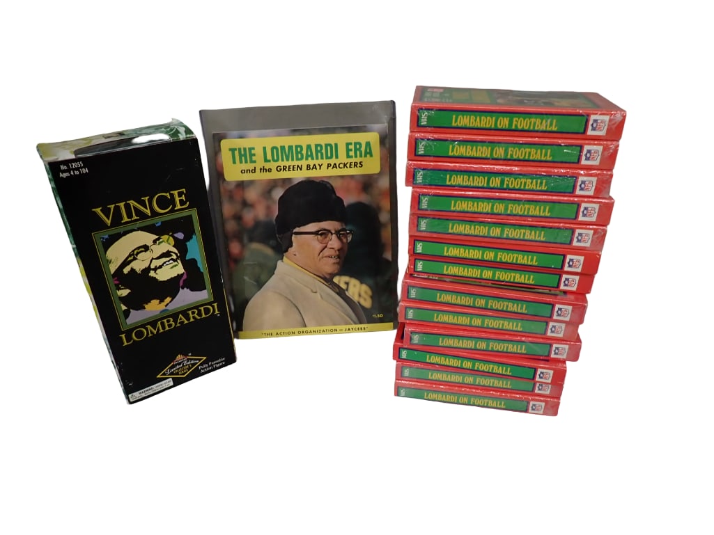 Vince Lombardi Items incl Lombardi on Football VHS, The Lombardi Era and The Green Bay Packers,: Vince Lombardi Items incl Lombardi on Football VHS Tapes, The Lombardi Era and The Green Bay Packers Magazine, Vince Lombardi Limited Edition Action Figure All pictures are considered part of the desc