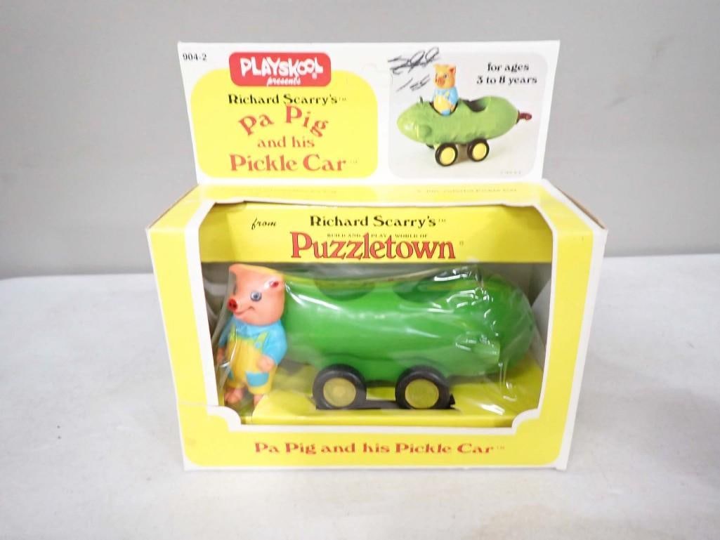 Vtg 1976 Playskool Richard Scarry's Pa Pig and his Pickle Car NOS New Old Stock (1 of 6)