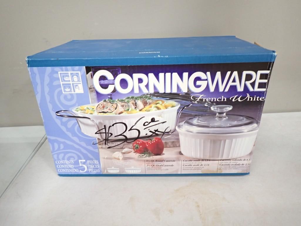 Corningware French White 5 pc Set in Original Box (1 of 3)
