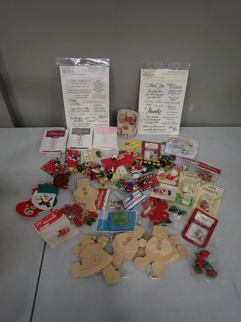 Lot of assorted Christmas Decor, Ephemera, Birthday, Crafts, etc. (1 of 8)