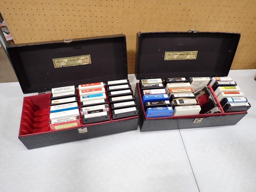 Two 8 Track Cassette Cases full of 8 Track Cassette Tapes including X-Rated Adult, Redd Foxx, Michae (1 of 12)