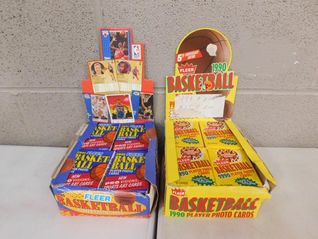 Fleer 1990 and 1991 Basketball Card Packs in Original Store Displays (1 of 9)
