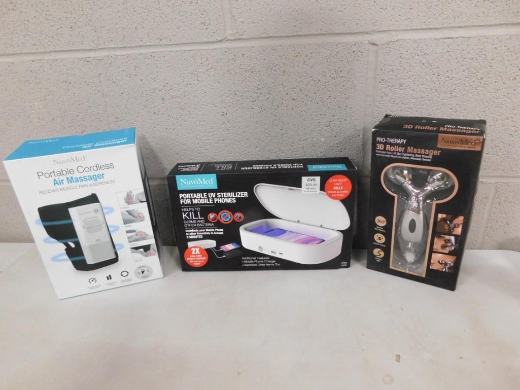 NuvoMed Portable Cordless Air Massager, 3D Roller Massager, and Portable UV Sterilizer for Mobile Ph (1 of 6)
