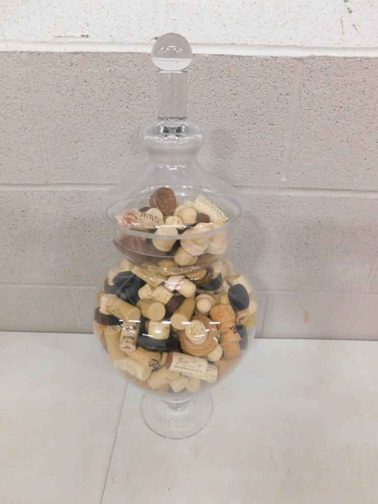 Apothecary Jar Filled with Bottle Corks: Apothecary Jar Filled with Bottle Corks All pictures are considered part of the description and should be examined carefully by bidders. Live Auctioneers is now offering Live Shipping through them. Th
