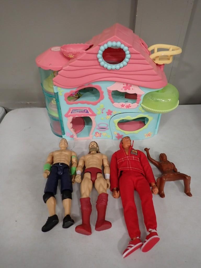 Toy Lot incl Six Million Dollar Man Action Figure, Biggest Littlest Pet Shop House Only, (1 of 9)