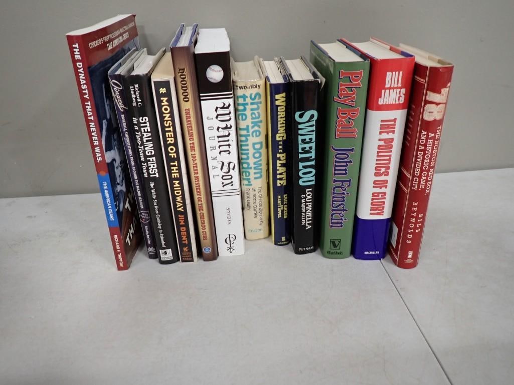 12 Sport Books incl Play Ball, Sweet Lou, Shake Down the Thunder, White Sox Journal, etc: 12 Sport Books incl Play Ball, Sweet Lou, Shake Down the Thunder, White Sox Journal, etc Largest book is 10"x8"x2" All pictures are considered part of the description and should be examine