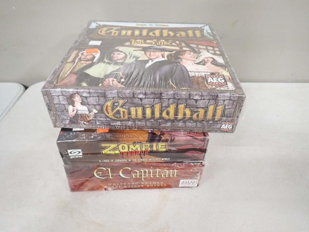 3 Factory Sealed Board Games inc guildhall, Zombie Terror, El Capitan (1 of 4)
