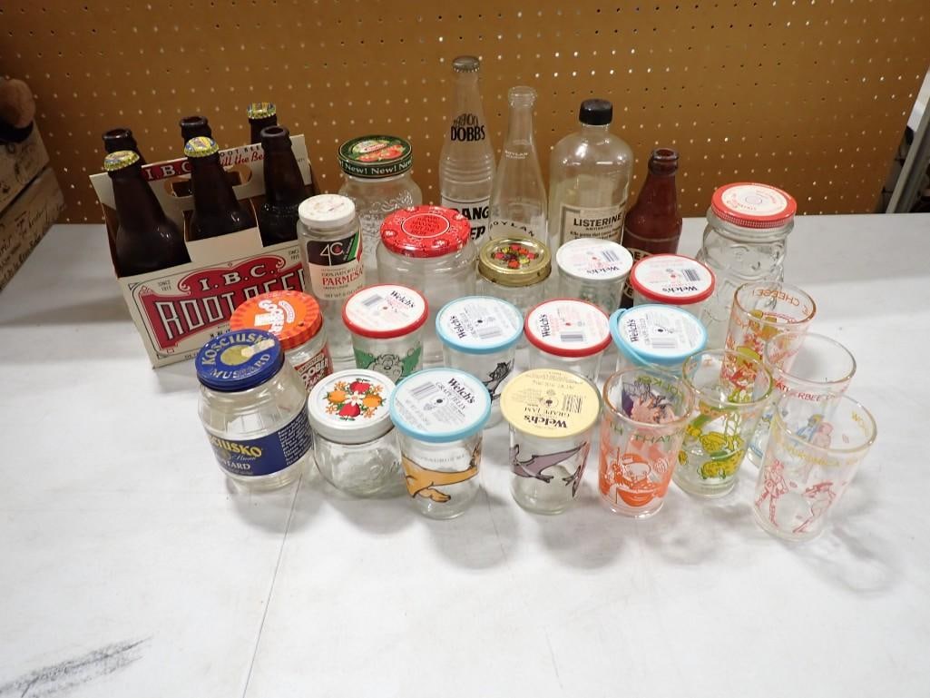 Bottles, Jars, Vintage Juice Glass Jars, Etc: Bottles, Jars, Vintage Juice Glass Jars, Etc All pictures are considered part of the description and should be examined carefully by bidders. Live Auctioneers is now offering Live Shipping through the