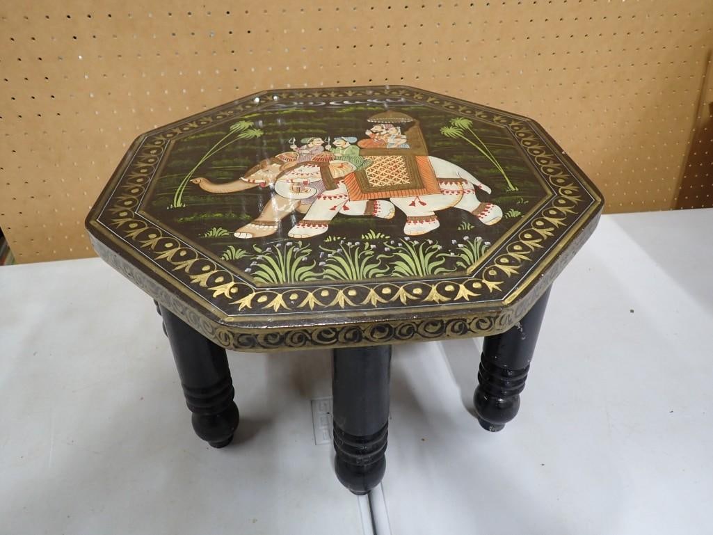 Small Table with Asian Design with Elephants (1 of 4)