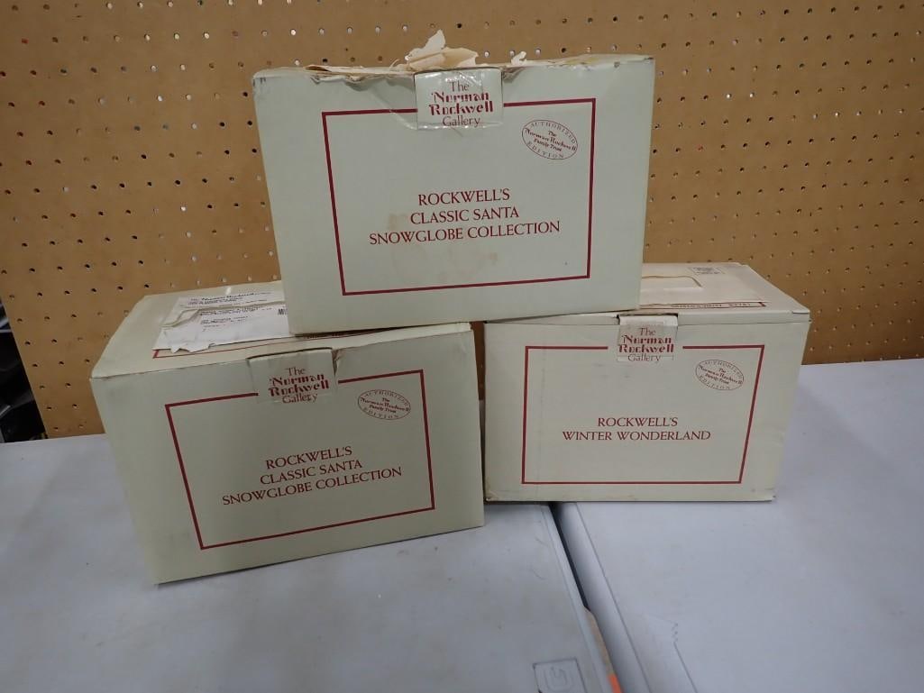 3 Norman Rockwell Galler Snow Globes in Original Boxes (1 of 4)