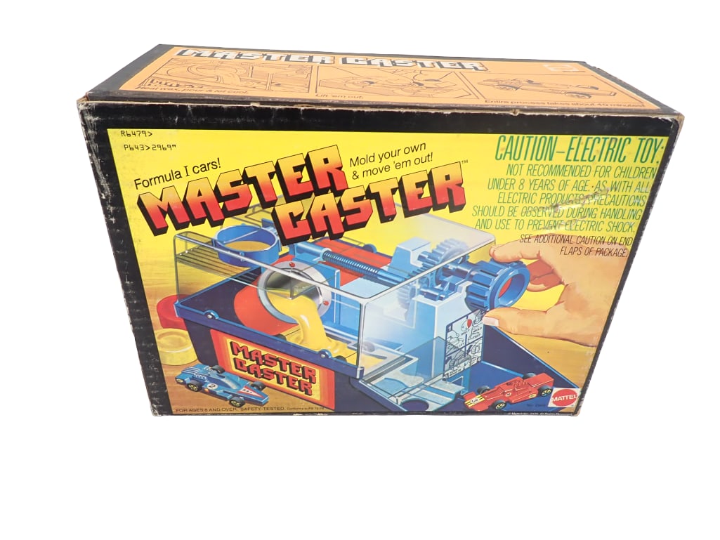 Vintage 1979 Master Caster by Mattel: Vintage 1979 Master Caster by Mattel. Includes everything that you see in the pictures. Make Formula 1 inspired cars with melted wax (not included). Outer box measures 12"x5"x8"