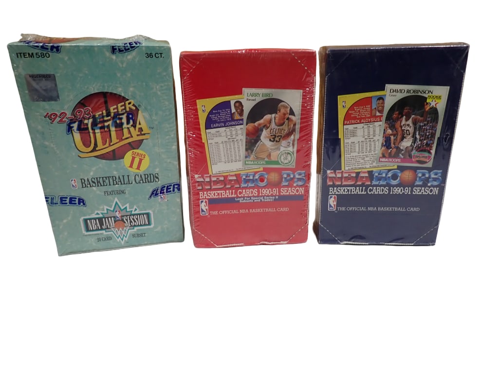 3 Sealed Boxes of Basketball Cards incl Fleer Ultra '92-93 NBA Jam Session and NBA Hoops 1990-91 Ser (1 of 7)