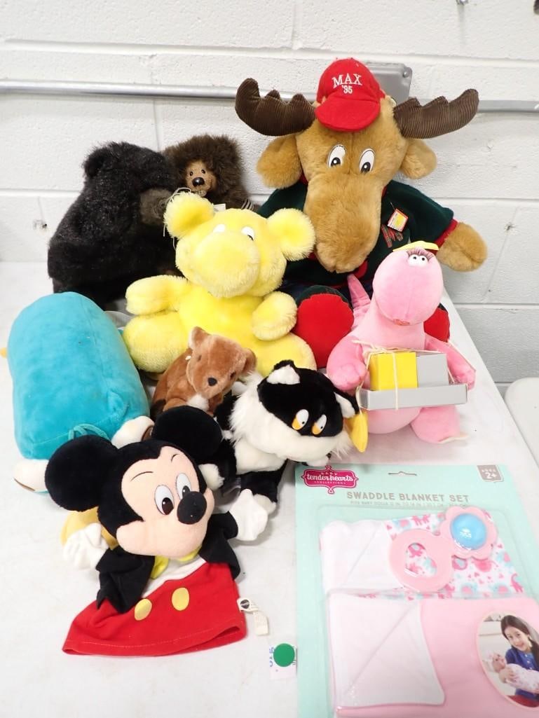 Lot of Plush Toys incl Disney Mickey Mouse Puppet, Max the Moose, Perry the Platypus, etc (1 of 8)