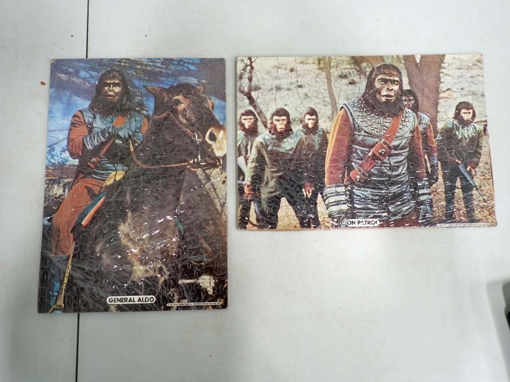 2 Planet of the Apes Jigsaw Puzzles incl General Aldo and On Patrol Completed and Mounted: 2 Planet of the Apes Jigsaw Puzzles incl General Aldo and On Patrol Completed and Mounted. Larger is 14"x10" All pictures are considered part of the description and should be examined ca