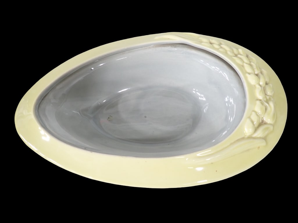 Vintage Red Wing Pottery Oval Shaped Yellow Bowl (1 of 4)