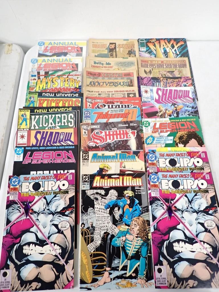 Lot of Comic Books incl The Shade, Legion of Super Heroes, Animal Man, Eclipso, Kickers Inc (1 of 6)