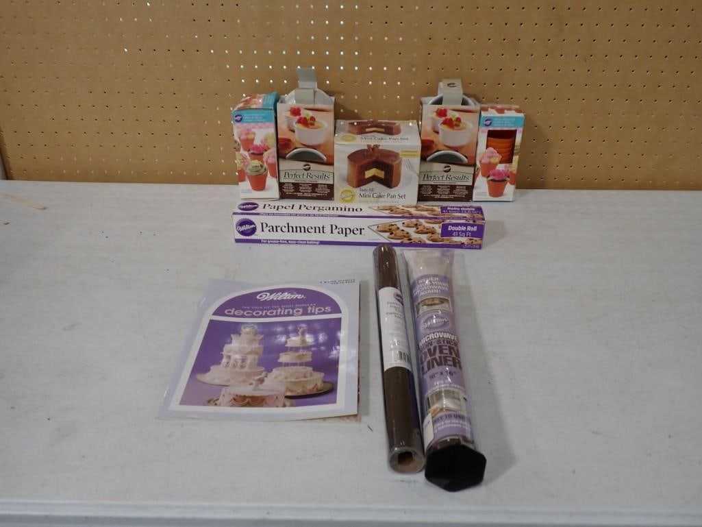 New in Package WIlton Kitchen Lot including Oven Liner, Parchment, Mini Cake Pan Set, Ramekins, Baki (1 of 6)