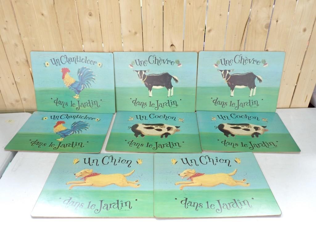 8 Julie Huber Animal Print Cork Backed Placemats or Kitchen Decor Wall Hangings (1 of 9)