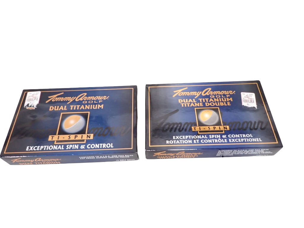 2 Boxes of Tommy Armour Dual Titanium Golf Balls TI-Spin (1 of 6)