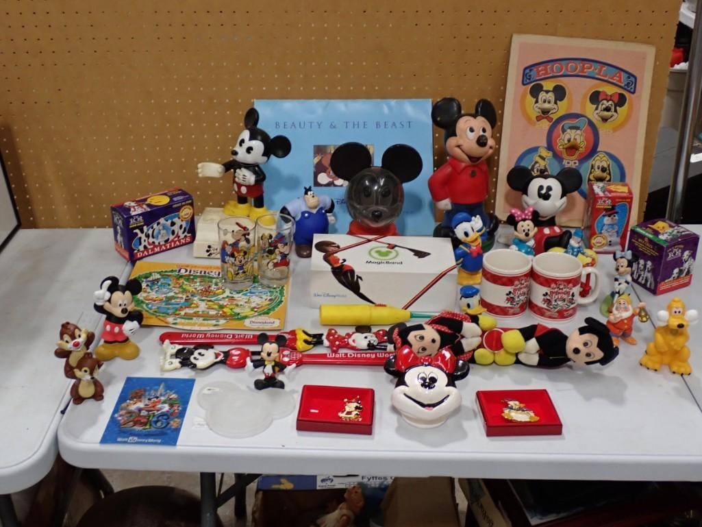Large Walt Disney / Mickey Mouse Lot including back Scratchers, Cups, Figurines, Donald Duck, Chip N (1 of 8)