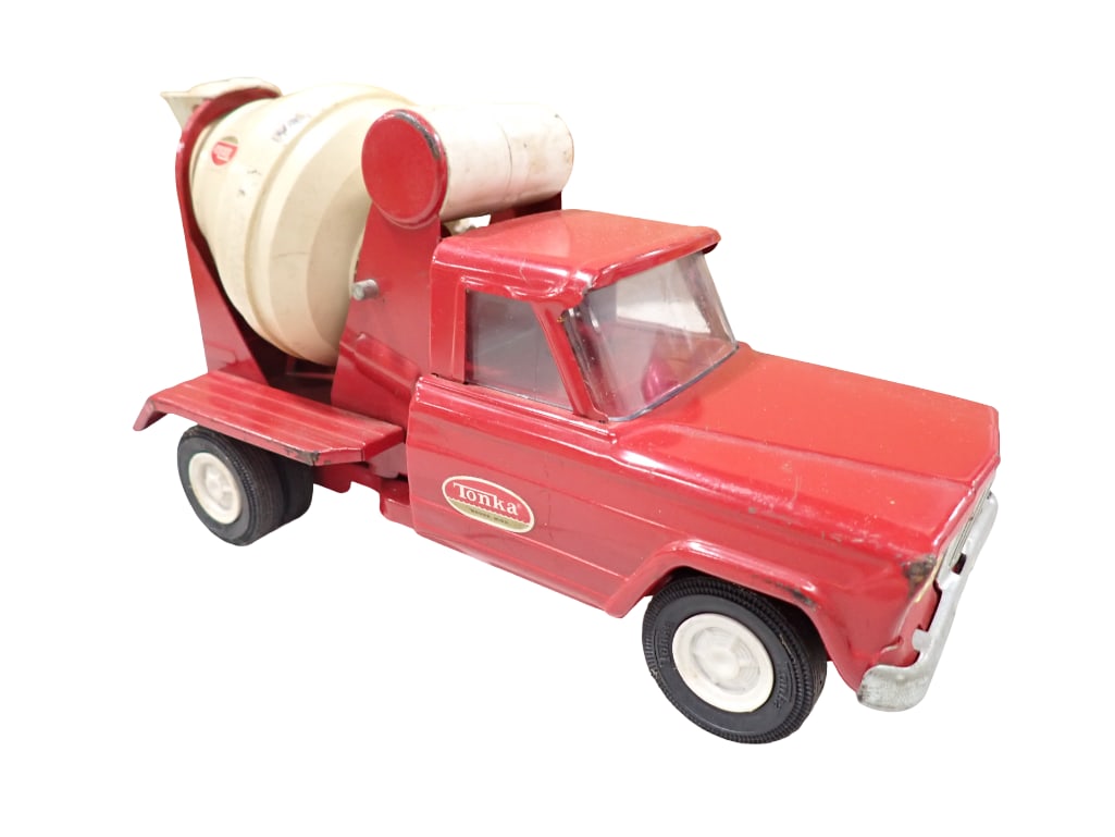 Vtg 1960s Tonka Jeep Cement Mixer Truck Pressed Steel #77 (1 of 8)