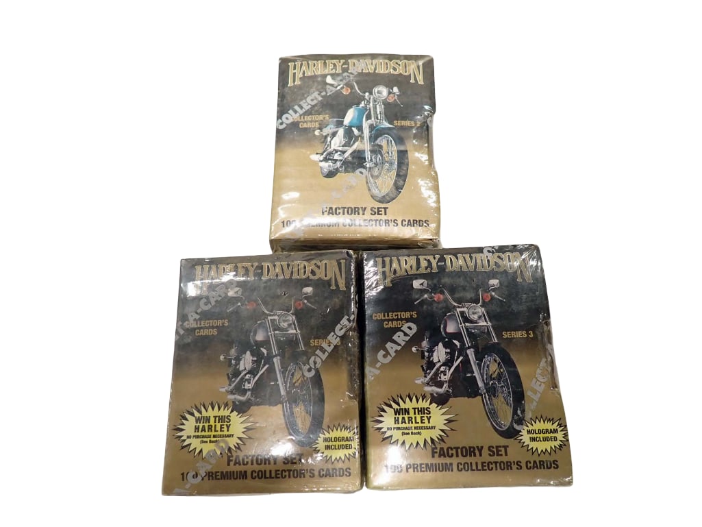 3 Factory Sealed Sets of Harley Davidson Collector's Cards (1 of 5)