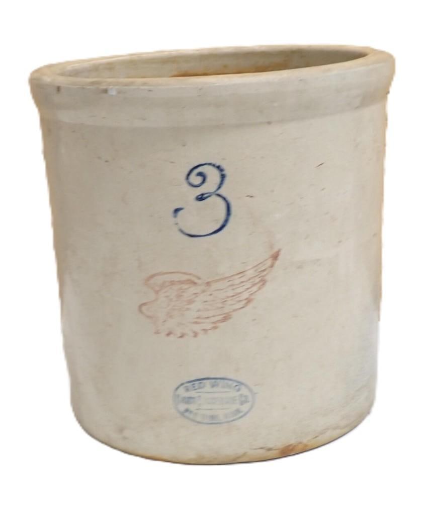 3 Gallon Redwing Stoneware Crock (1 of 5)