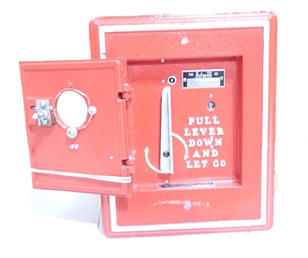 Vintage Metal Break Glass Fire Alarm Station: Vintage Metal Break Glass Fire Alarm Station All pictures are considered part of the description and should be examined carefully by bidders. Live Auctioneers is now offering Live Shipping through the