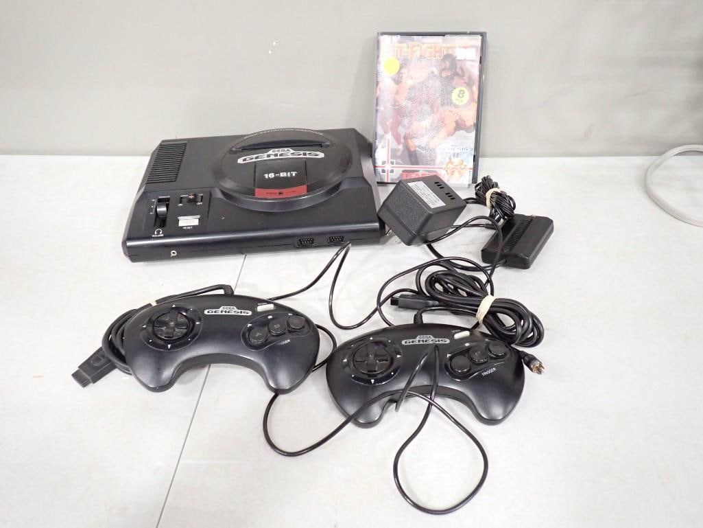 Sega Genesis Lot including Game System, Two Controllers, Pit Fighter Game - System untested (1 of 8)